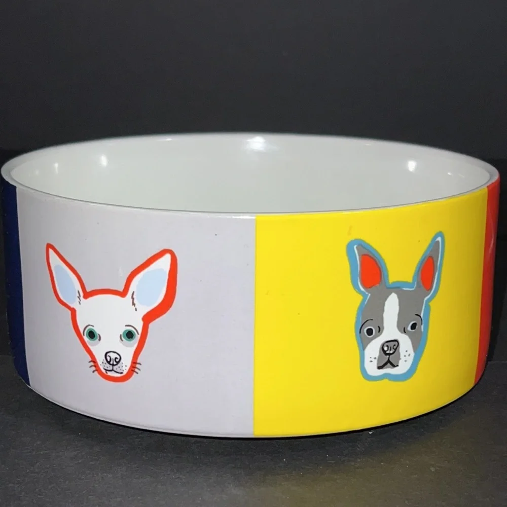 “meow” sculpted small bowl-grey/pale pink/mustard